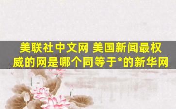 美联社中文网 美国新闻最权威的网是哪个同等于*的新华网